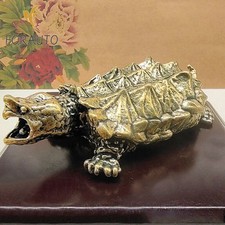 Heavy Brass Snapping Turtle Vintage Statue Snapping Turtle Tea Ornament