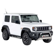 Edelstahl Seitenschweller Schwellerrohre für Suzuki Jimny 2018-2026 Silber