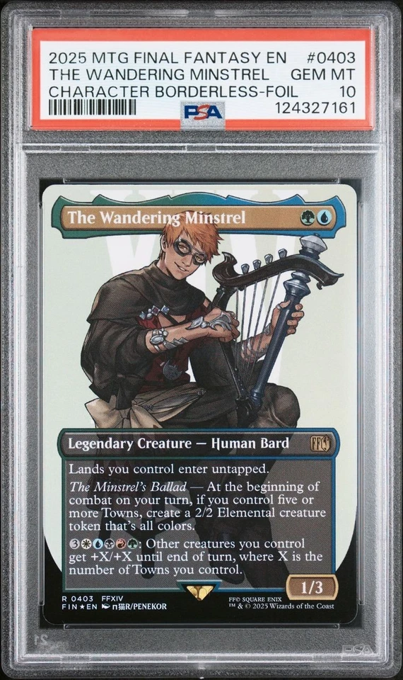 The Wandering Minstrel (Borderless Foil) - #403 - Final Fantasy - PSA 10 - Image 2 of 3
