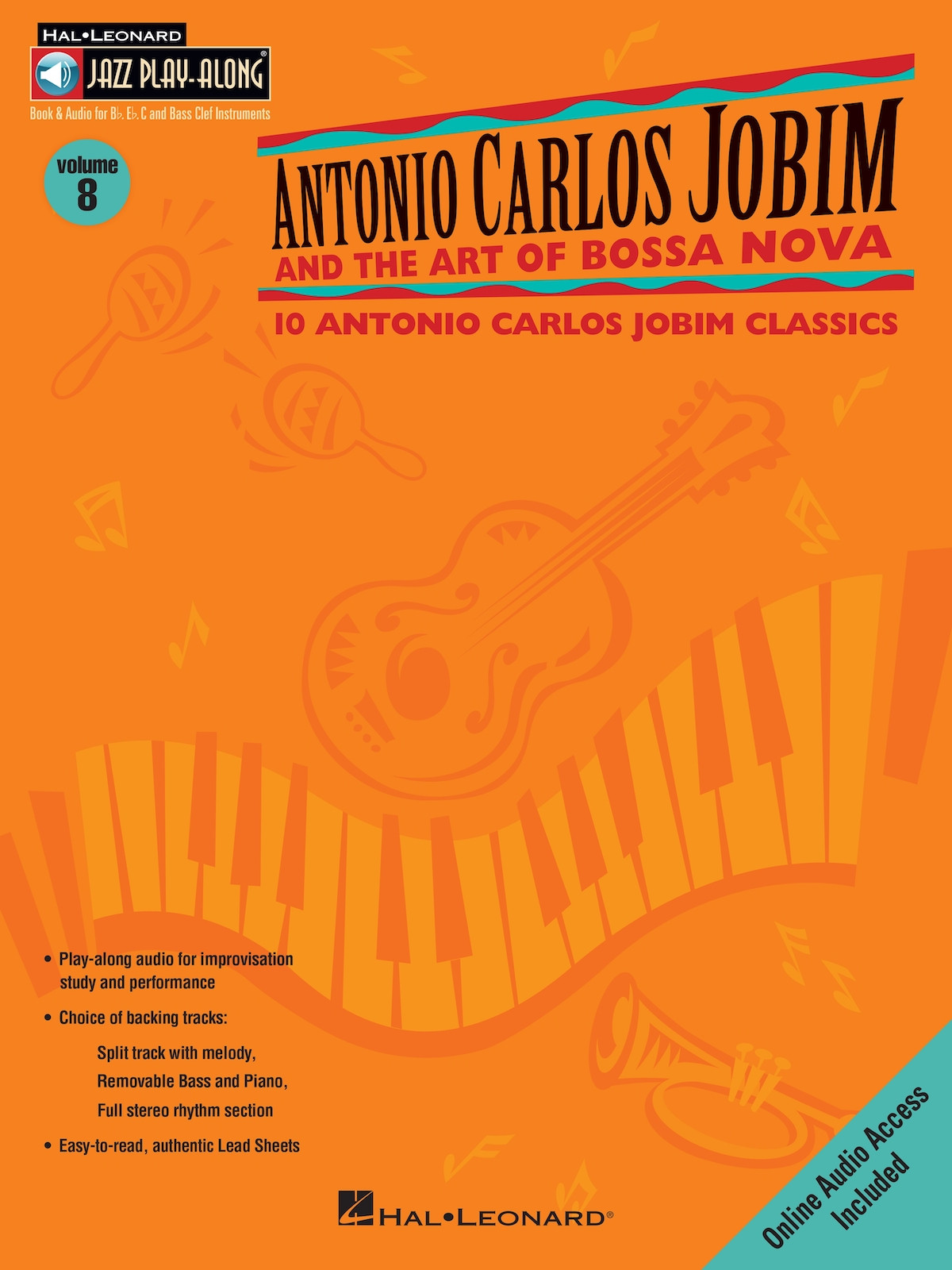 Antonio Carlos Jobim Art of Bossa Nova Jazz Play-Along Vol 8 Bb Eb C Book Audio