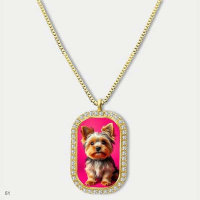Stunning Cute Yorkie Yorkshire Terrier Dog Fashion Pendant Necklace Chain Printe
