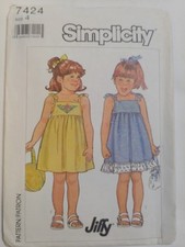 Sundress Dress Girls 4 Simplicity 7424 Sewing...