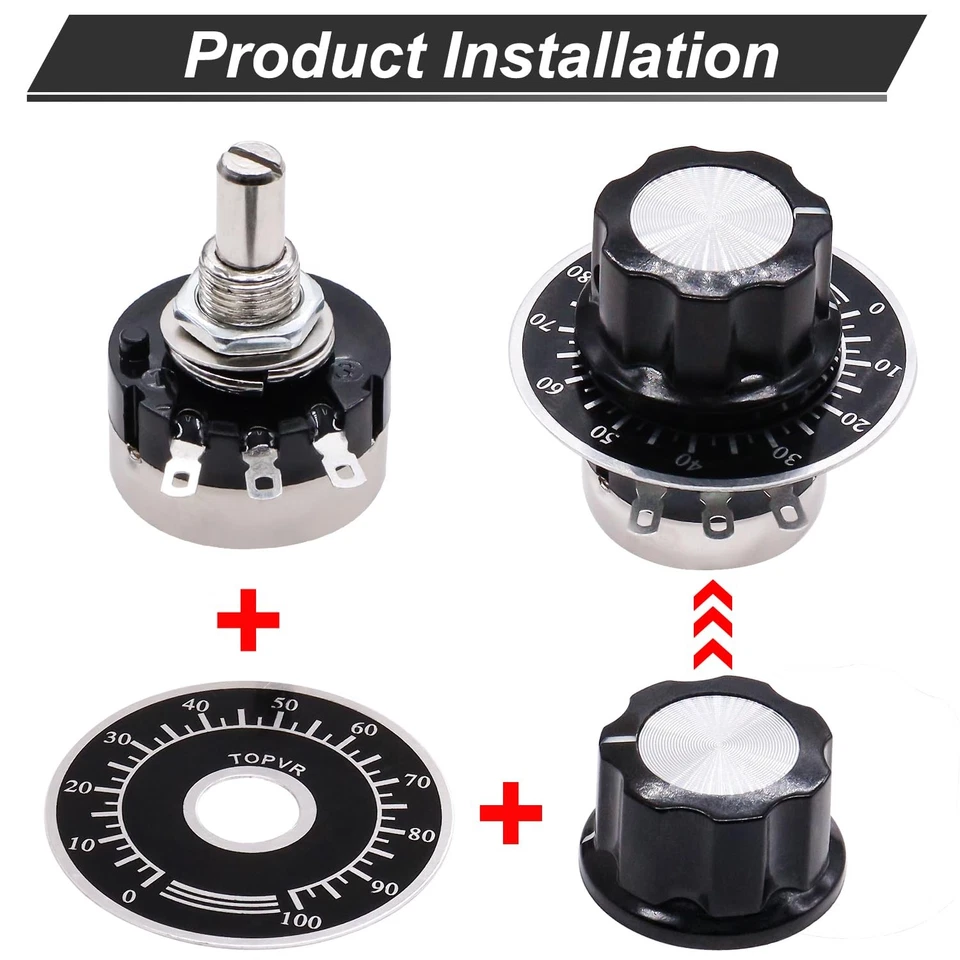 / 2pcs rv24yn20s b502 5k ohm Single Turn Rotary Carbon Linear Variable Potent... - Image 3 of 4