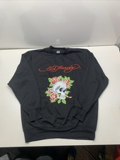 Y2K Ed Hardy By Christian Audigier Pullover Sweatshirt Size XL Black