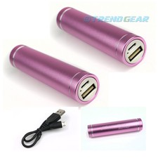 2X 2600MAH PORTABLE POWER BANK BATTERY CHARGER MICRO USB PINK NEXUS 4 OPTIMUS G