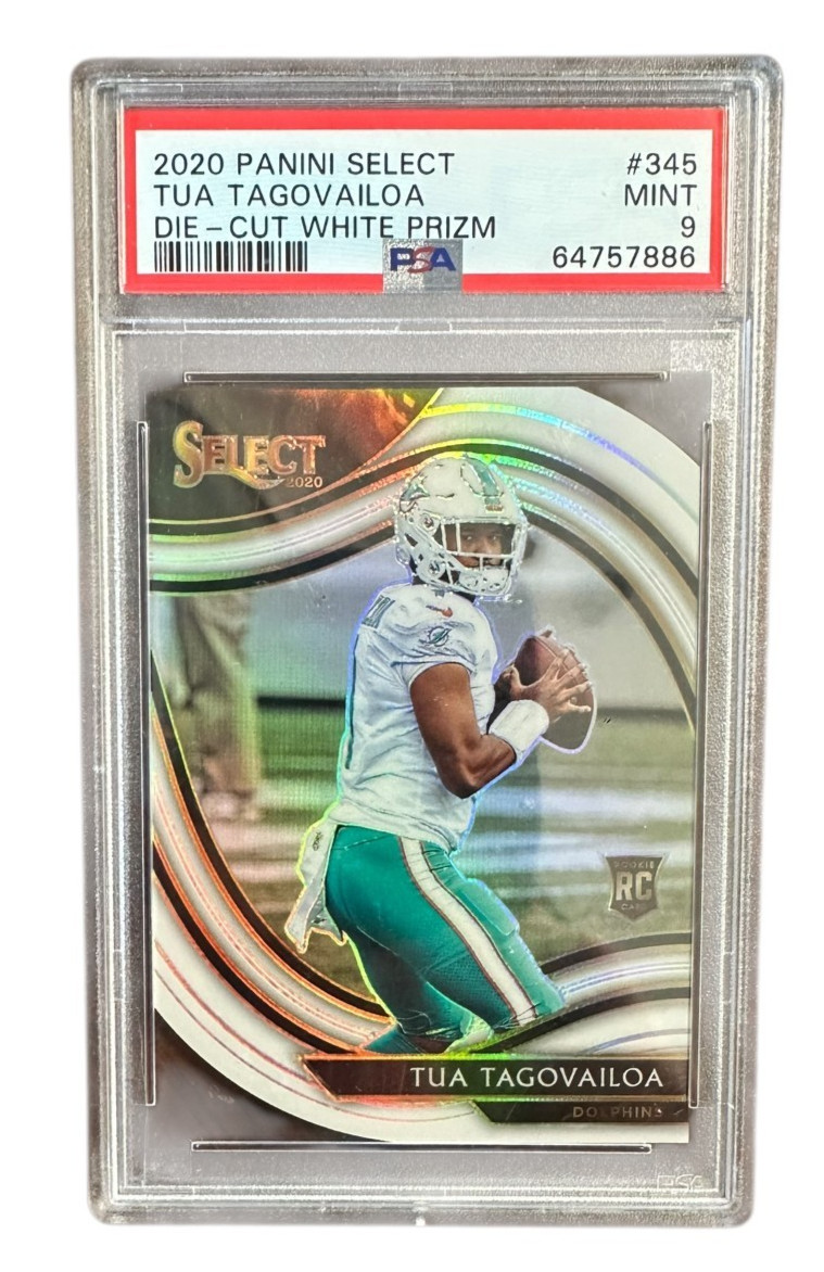 2020 Select Tua Tagovailoa White Prizm Field Level Die-Cut Rookie PSA 9 RC Miami