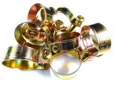5 fascette stringitubo 20-22 mm, tiranti rotonde, zincate gialle per auto d'epoca