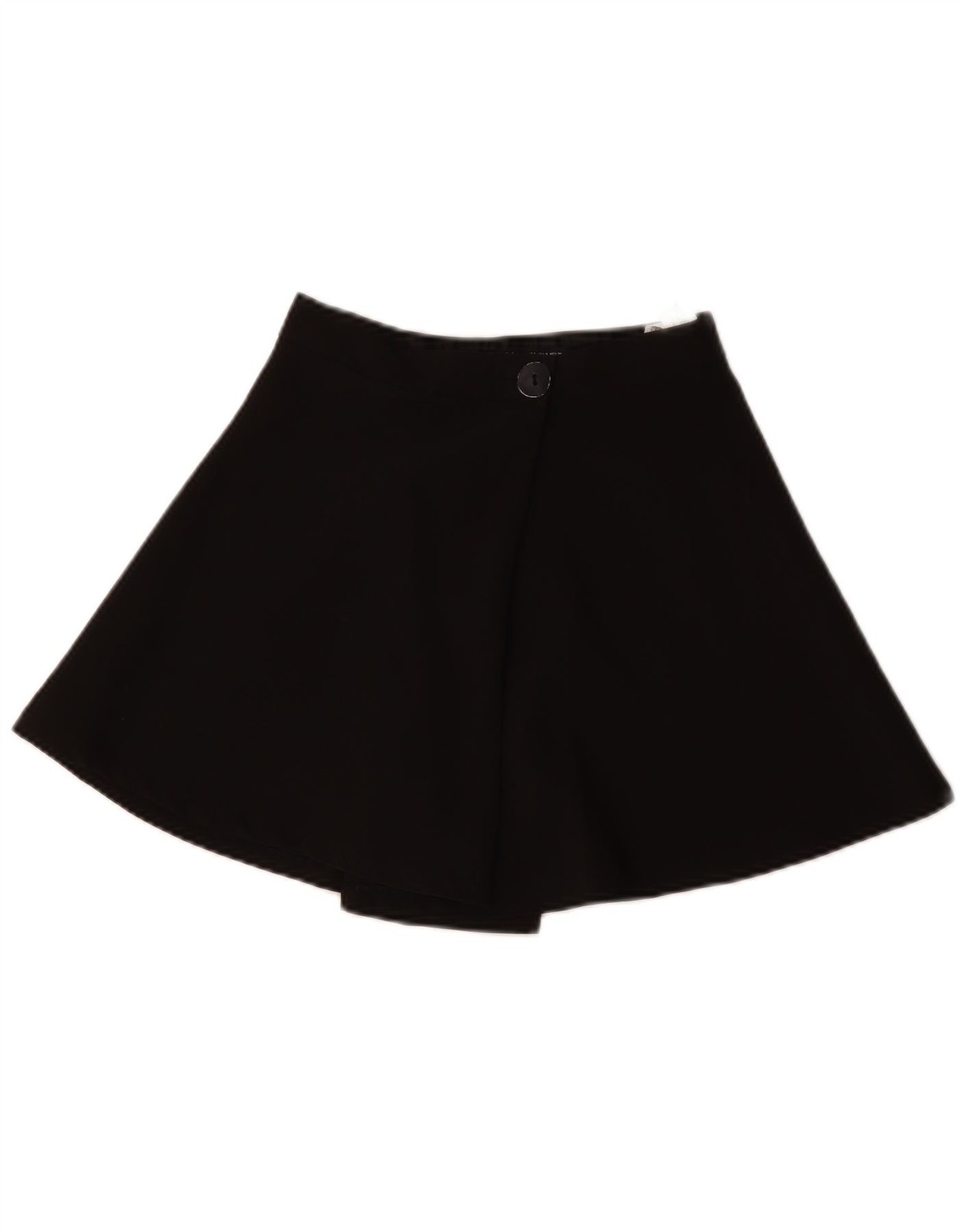 ZARA Womens High Waist Wide Leg Casual Shorts Small W26  Black Polyester BH03