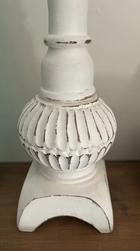 A Decorative Tall Carved Wood Painted Candlestick With Acanthus Leaf Decoration - Picture 8 of 19