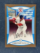 2008 Bowman Draft Gold Christian Vazquez Red Sox RC 30524