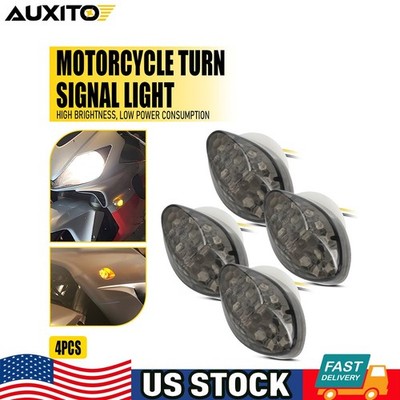 4PCS Mini Motorcycle LED Turn Signals Blinker Light Indicator Amber Lamp