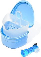 Y-Kelin Denture Retainer Cleaner Kit, Cleaning Case 3 Piece Set, blue