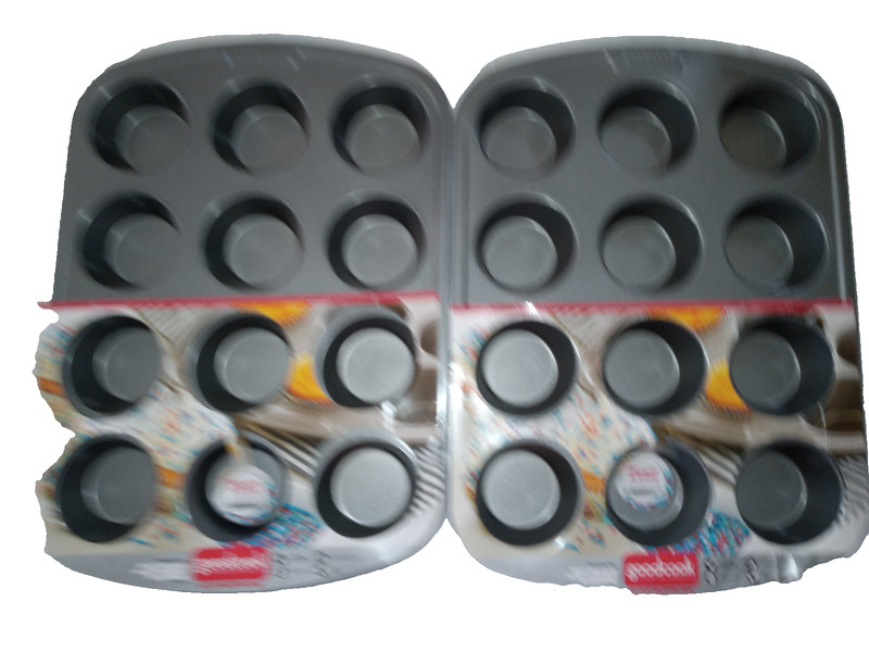 Pair (2) - Good Cook Premium Nonstick PFOA Free, Metal Safe - 12 Cup Muffin Pans