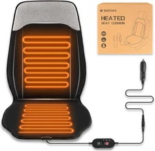 Black Grey Heated Seat Cover with Fast Heat Warmer, Large Size Winter Seat Cushi