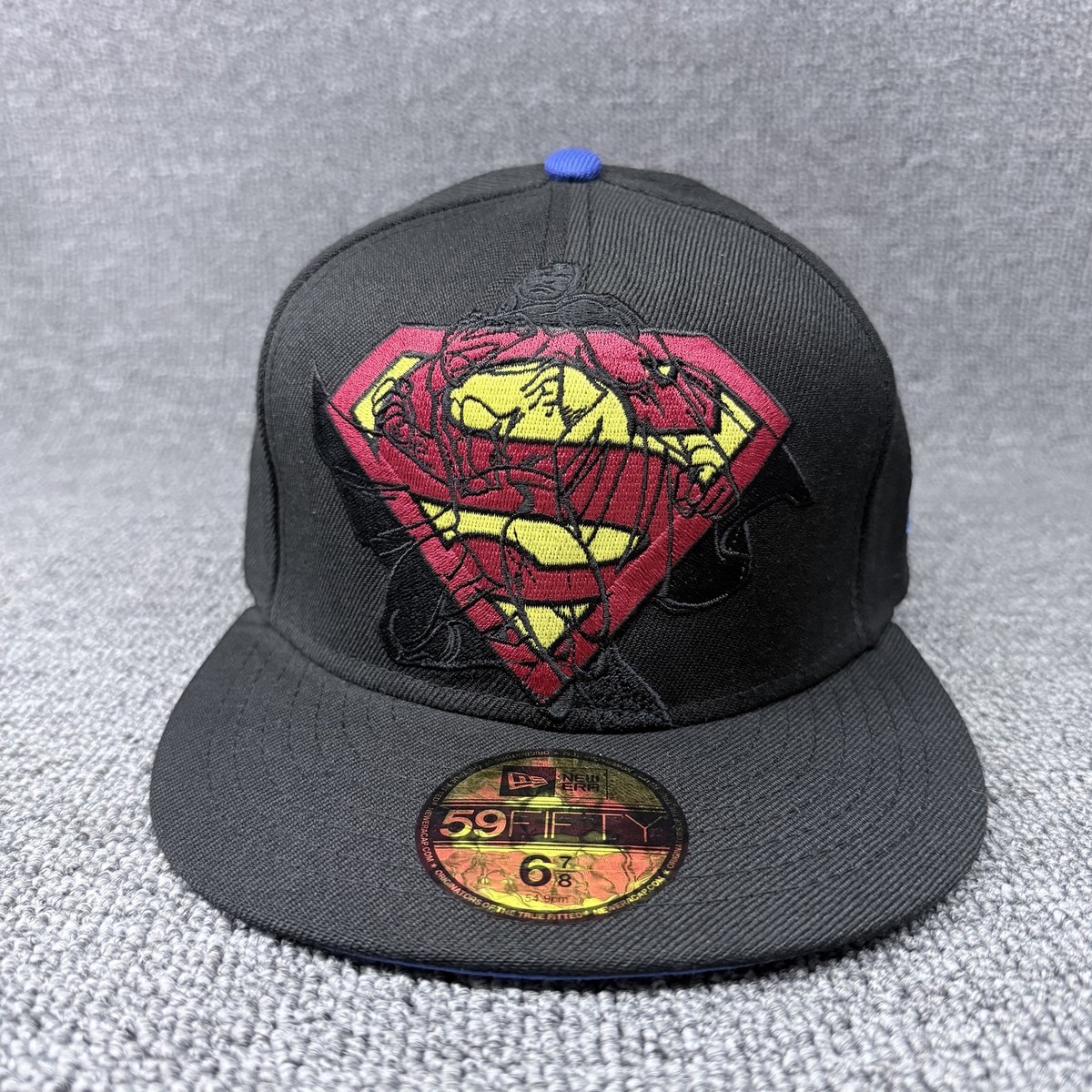 New Era 59FIFTY Superman Action Comics #1 Fitted Hat Black Blue Underbrim 6 7/8