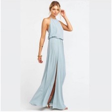 Show Me Your Mumu Halter Maxi Dress Side Slit Size XS