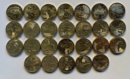 UNC 2022 Great Aussie Coin Hunt $1 Alphabet Set 26 Coins A-Z From Security Bag