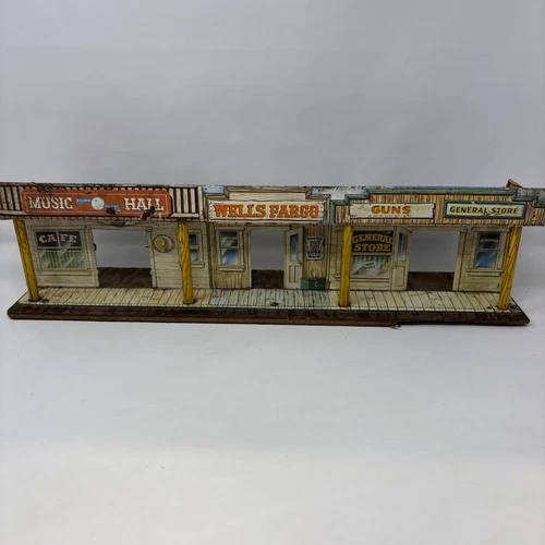 Marx Vintage Tin Litho Wells Fargo, Music Hall & Store Fronts *Read