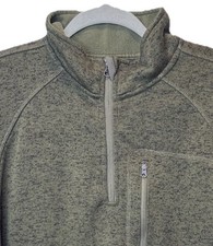 Pullover Magellan Hombres Cálido Cuarto Cremallera Oliva Talla Grande UPF 30 Absorbente