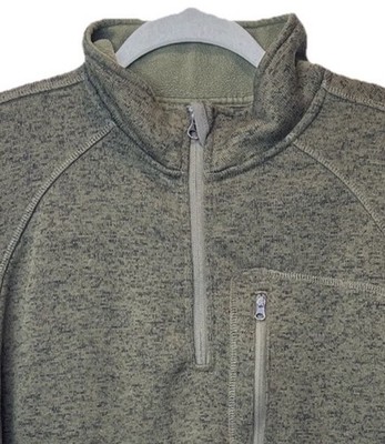 Magellan Men Warm Quarter Zip Olive Size Large  Pullover UPF 30 Wicking