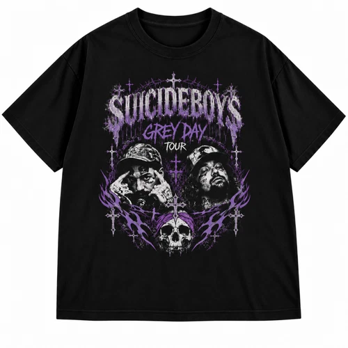 HOT Suicideboys Merch T Shirt Grey Day Tour Music Vintage Unisex Graphic Tee - product listing photo