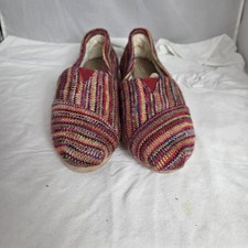 Toms Sweater Knit Loafers Women s Size 8 Rainbow Flats Slippers Cozy