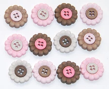 Harmony / Sew Cute Flower Shape Buttons by Jesse James Co / Dress It Up # 6970