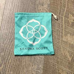 Kendra Scott Jewelry Pouch Dustbag Turquoise Blue Cloth Signature Pattern Logo