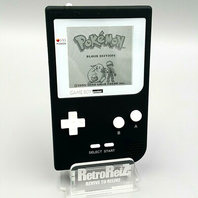 Nintendo GameBoy Pocket Konsole - IPS Retro Pixel GBP RetroSix matt schwarz weiß