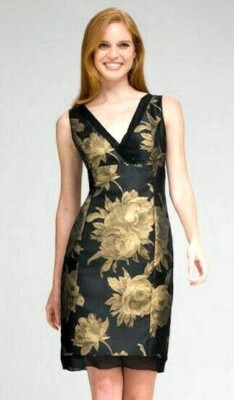Jones New York Metallic Gold Leaf Floral Jacquard Cocktail Shift Dress 6 | eBay Jones New York Metallic Gold Leaf Floral Jacquard Cocktail Shift Dress 6 | eBay