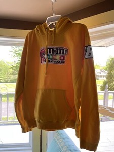 Vintage Nascar Kyle Busch #18 Yellow Pullover Thick Hoodie Mens Size XL