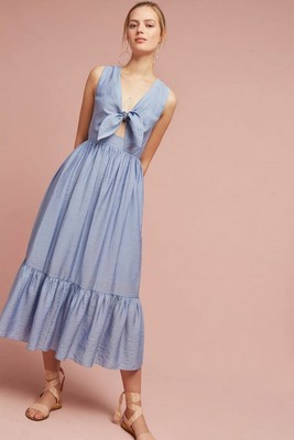 tie front midi dress