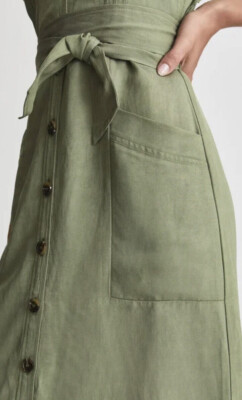 Reiss Emma Linen Blend Midi Dress Sz 0 Olive Green $330 *1023 | eBay Reiss Emma Linen Blend Midi Dress Sz 0 Olive Green $330 *1023 | eBay