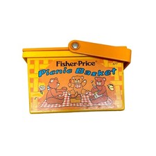 Fisher Price Vintage 1975 Picnic Basket Three Bears Orange