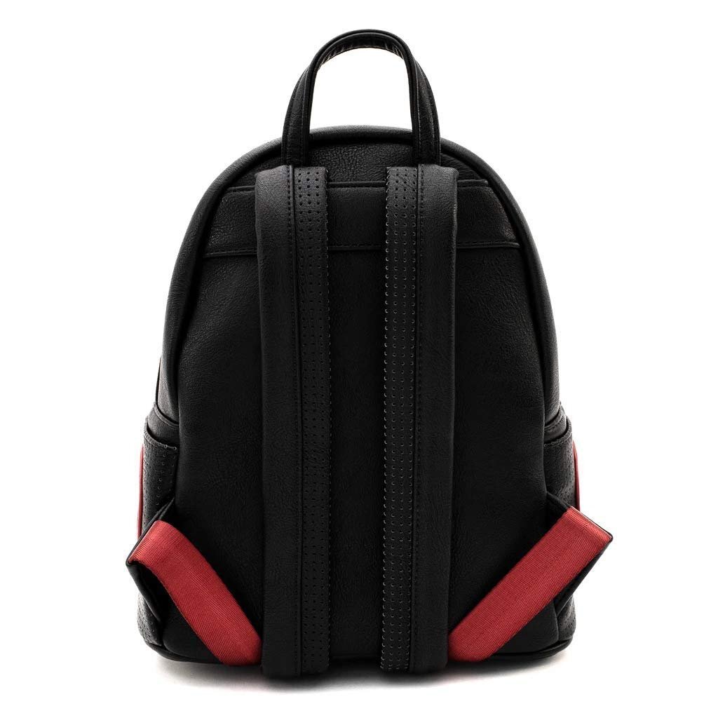 Marvel Black Widow Mini Backpack in Black and Red Loungefly Marvel Black Widow Black & Red Mini Backpack Zip  main image 2
