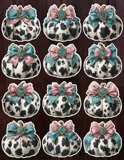 Cow Print Pumpkin Die Cut Vinyl Stickers Set Scrapbooking Laptop Water Bottle