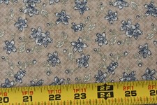 By 1/2 Yd, Vintage, Navy Floral on Tan Quilt Cotton, P4231