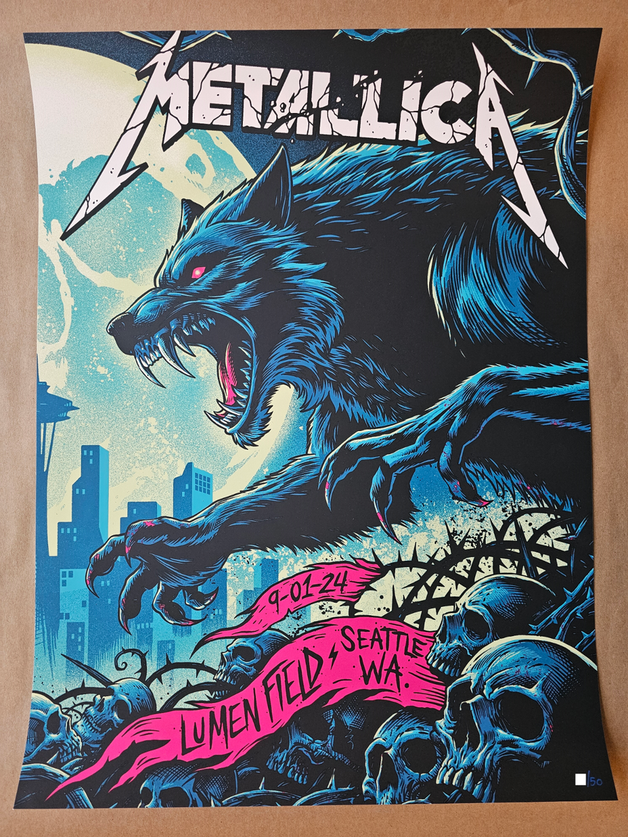 Metallica Poster Lumen Field Seattle 9/1/24 2024 Night 2 Brandon