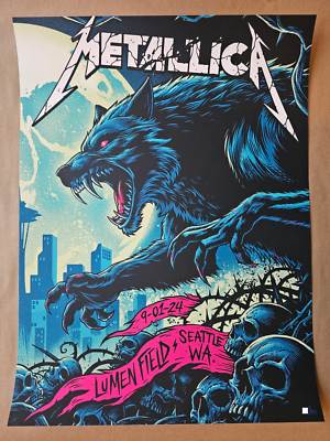 Metallica Poster Lumen Field Seattle 9/1/24 2024 Night 2 Brandon