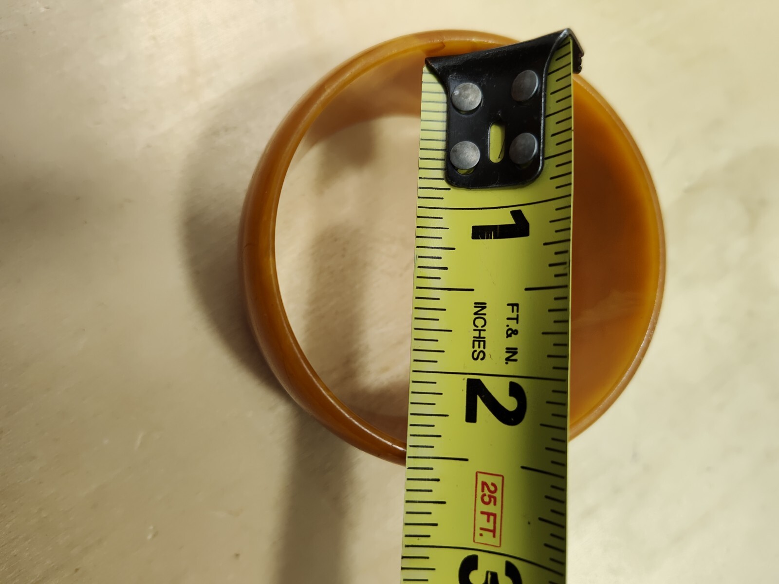 Butterscotch Marble Bakelite Bangle Bracelet Wide - image 3