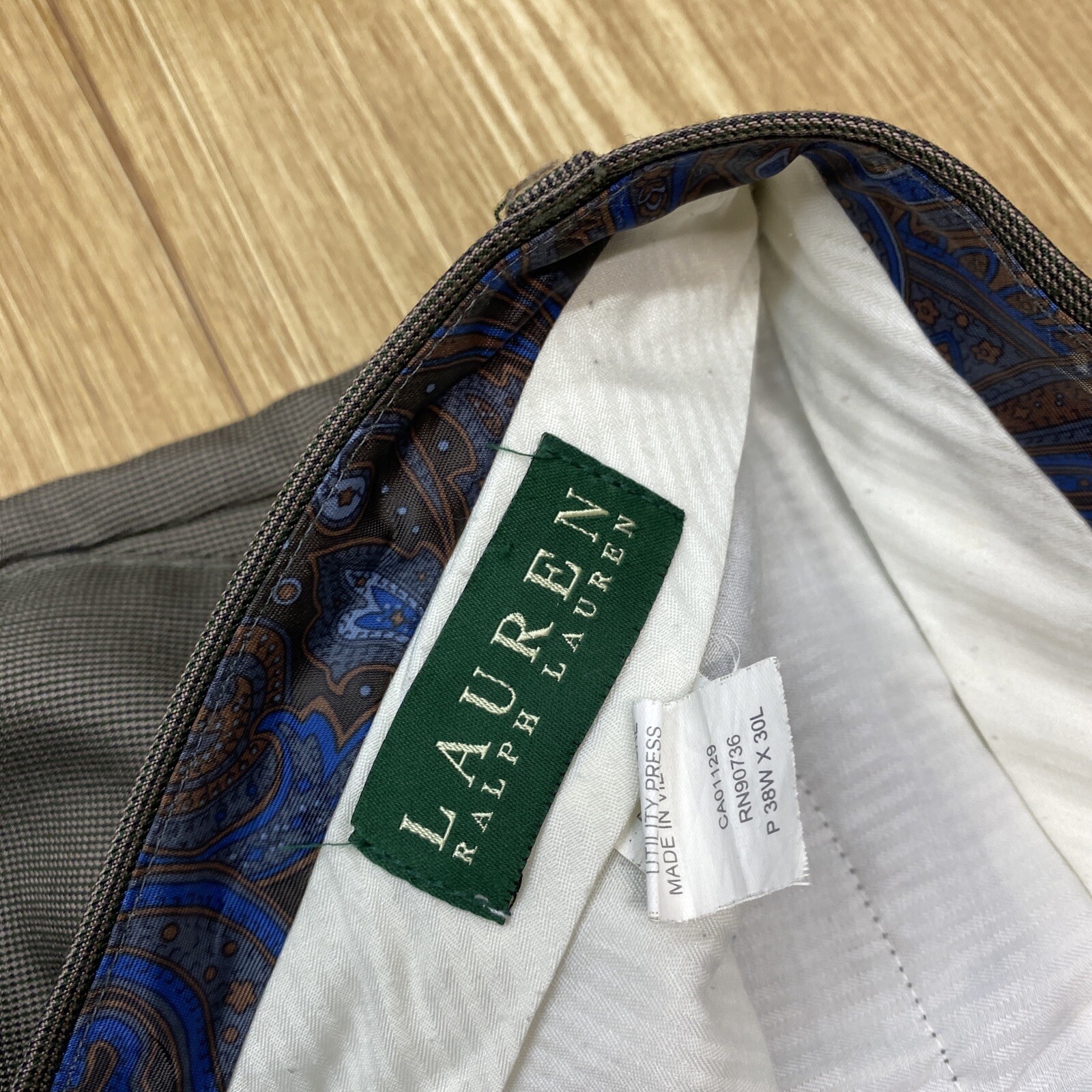 Pantalon De Vestir Plisados ​​Dobladillo Para Hombre Lauren Ralph Lauren 38X29