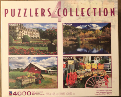 Puzzlers Collection Set Puzzlers Collection 4 - 1000 Piece Puzzles - Chateau, Pond, Barn ...