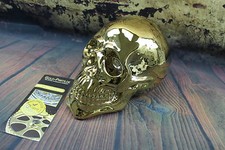 Totenkopf XXL GOLD vergoldet Deko Skull Schädel Tod tot Skulptur Totenschädel