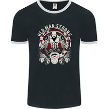 Old Man Strong Gym Age Bodybuilding Mens Ringer T-Shirt FotL