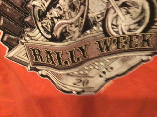 2005 STURGIS RALLY Sleeveless CH Orange Button Up Denim Motorcycle SZ XL - Cool - Picture 10 of 11