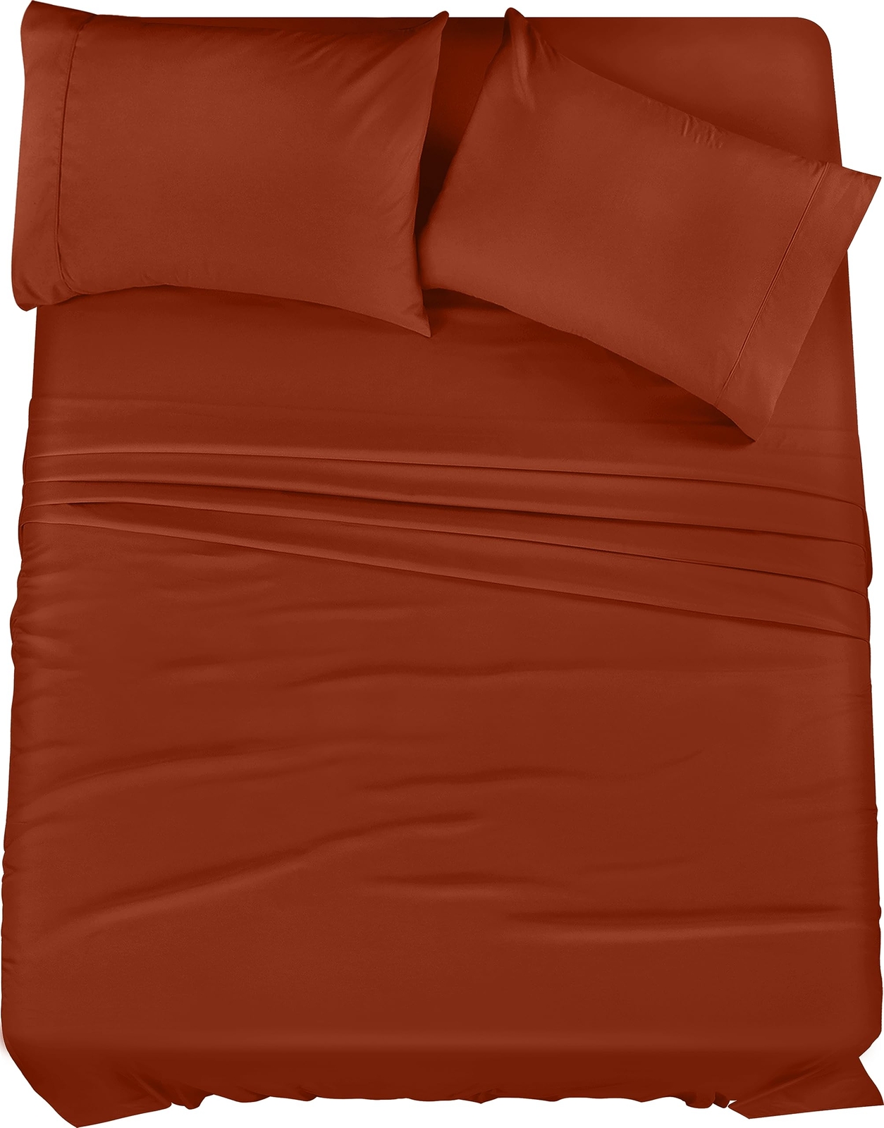 King Bed Sheets Set - 4 Piece Bedding - Brushed Microfiber - Shrinkage and Fa...-image