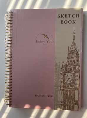 Hardcover Spiral Sketchbook For Drawing 8.5 X 11 120 Sheets Large -Pink