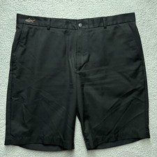 Greg Norman Shorts Mens 40 Black 9.5 in Inseam Golf Flat Front Bermuda Summer