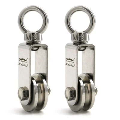 HEYOUS 2 PACK-Pulley Wheel Steel Rope Pulley Wheel Cable Pulley Wheel Pulleys for Rope