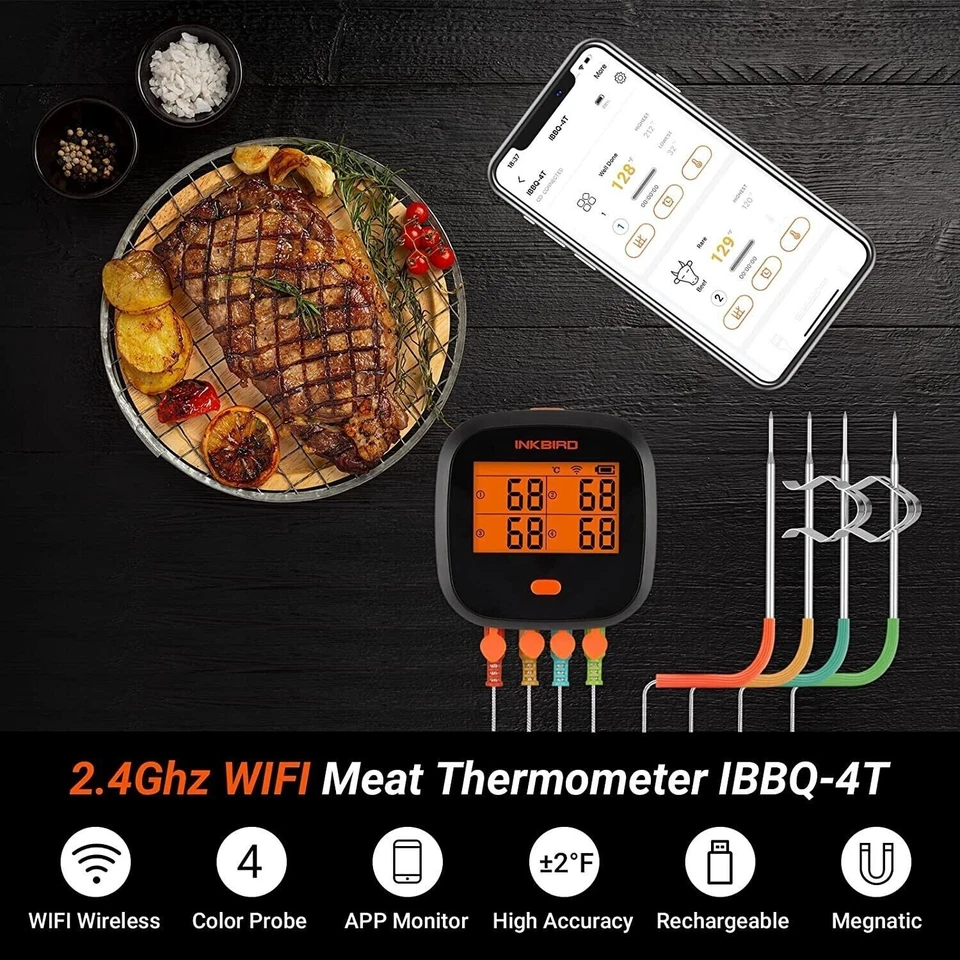 Inkbird Fleischthermometer Braten WIFI Magnetisch wiederaufladbarer Küche BBQ - Bild 2 von 4